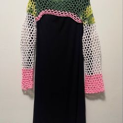 Crocheted Fishnet Sleeves Top