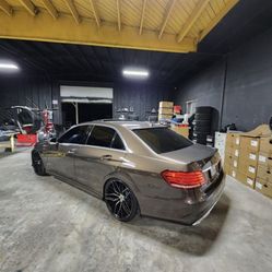 19 INCH NEW WHEELS STAGGERED FOR MERCEDES BENZ C300 E300 E350 CLA250 A220 NEWER BMW 330I 340I 430I WITH NEW LEXANI TIRES