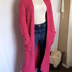 Pink Sweater Cardigan