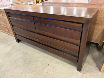 Dark Finished 6 Drawer Dresser with Miter Jointed Frame