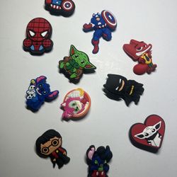 11 Croc Accessories Marvel ,Disney ,sonic Harry Potter