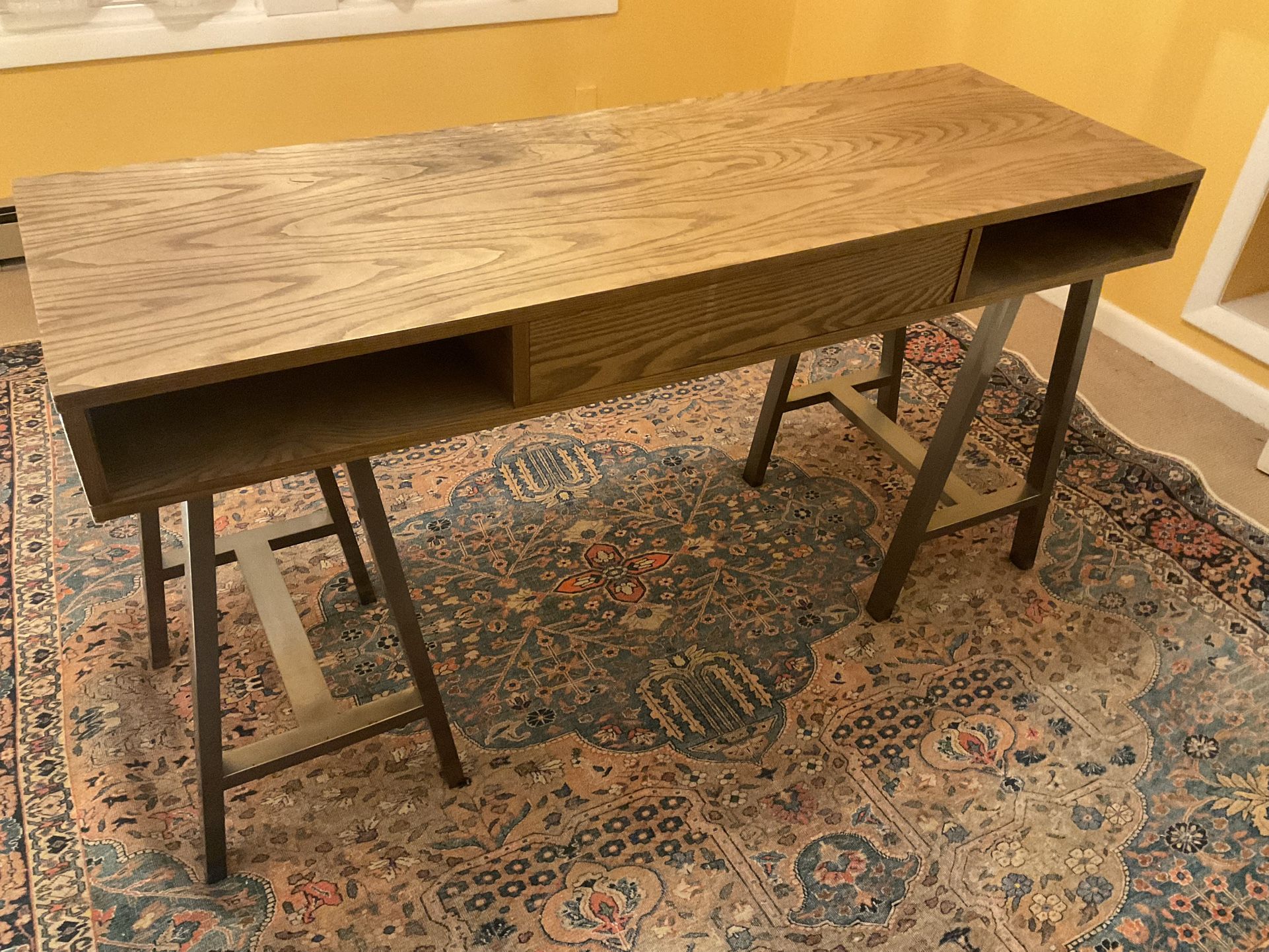 Modern Trestle Desk Compressed Wood And Metal