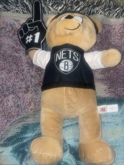 Nets NBA New Jersey 19” 2021 Plush Teddy Bear Bandana #1 Finger