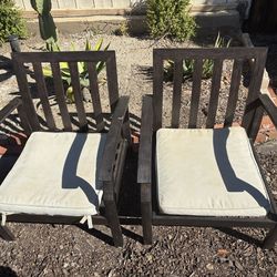 Outdoor Patio Lounge Chairs (Set of 2) – Metal Frame – Cushions Included