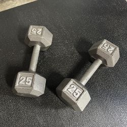 25lb Metal Hex Dumbbells