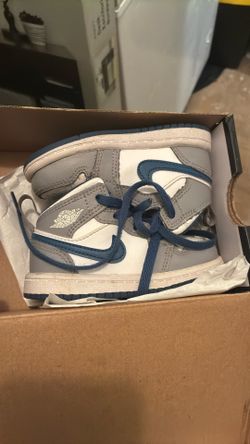 Baby Shoe ,Jordan 1 Cement Grey White-true Blue 