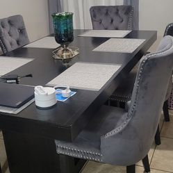 Huge Long Table And 5 Chairs