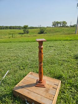 Vintage Turned Wood Pedestal Stand Antique Carved Plant Plantstand Sculpture