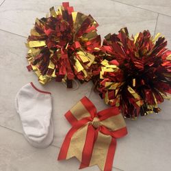 set (pom +bow+socks ) for Glendora christmas parade