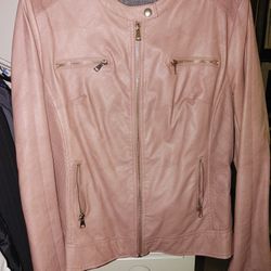 Cavalini Leather Jacket Rose Gold XL