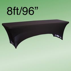 8-Foot Elegant Spandex Table Cover - Fitted Rectangle for Events and Banquets