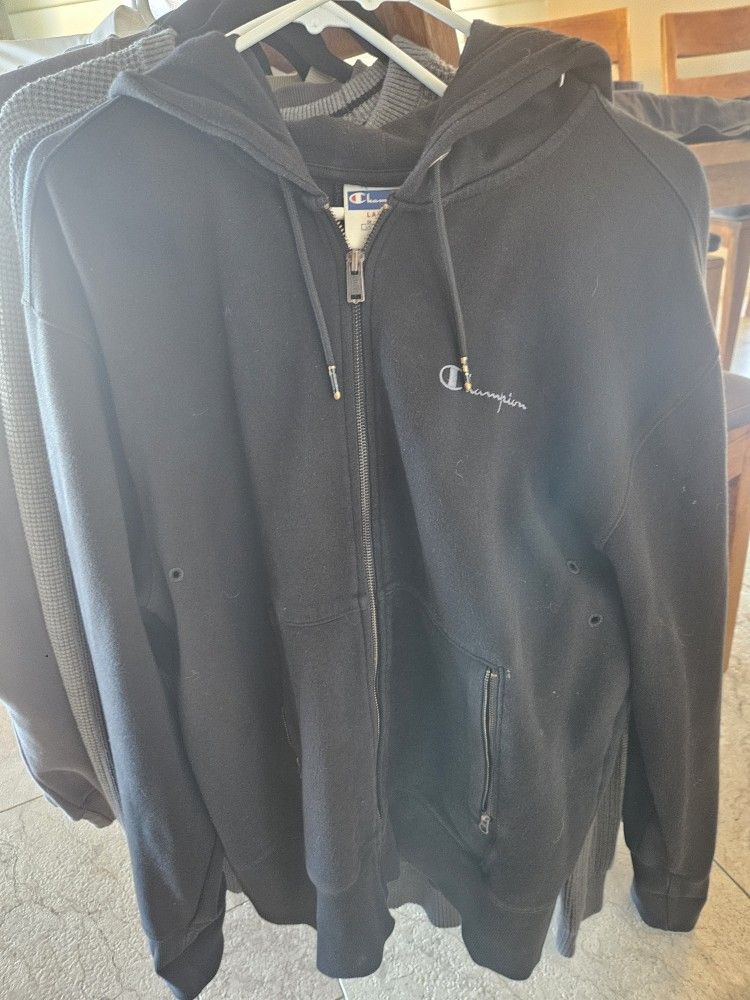 Mens Champion Full Sweatshirt With Hood Techweave ZipUp