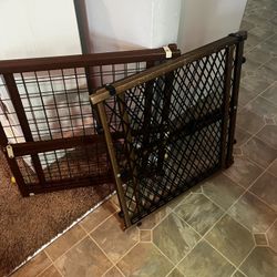 2 Brown And Black Baby/dog Gates For Doorway