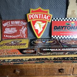 Tin Signs Harley Davidson NASCAR Indian Motorcycle 