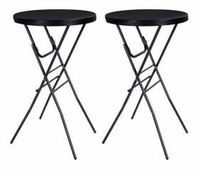 2-Pack Folding Cocktail Tables – Bar Height Event Tables