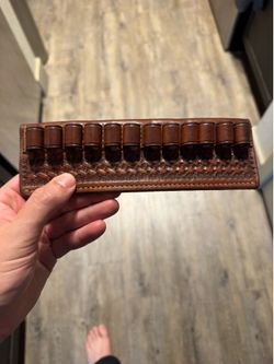 Antique leather bullet holder