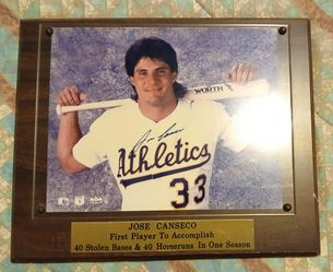 Jose Conseco signed plaque