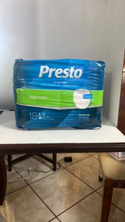 Presto Supreme Adult Underwear Large 18 Count