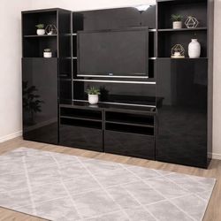 IKEA Besta Entertainment Center  -w/ Storage cabinets - comes with Vizio TV – Great Condition