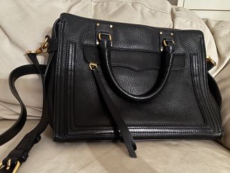 Rebecca Minkoff pebbled leather black purse bag satchel handbag 