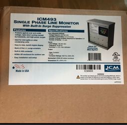 ICM Controls -ICM493 - Brand New - Single Phase Motor Protectir