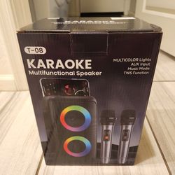 Portable Bluetooth Karaoke Machine w/ 2 Microphones