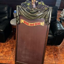Wine And Dine Wood Sign