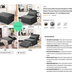 Convertible Sleeper Chair / Sofa Bed – Like New