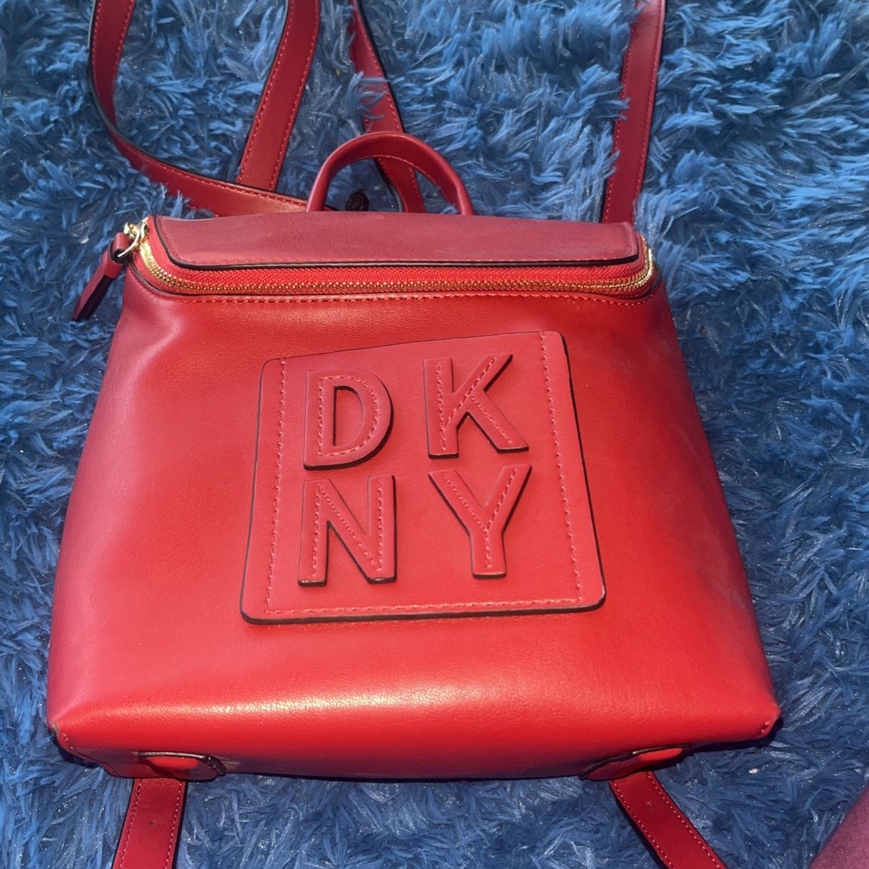 dkny red leather backpack Womens Brook BACKPACK, Blk/Gold, Large US Wear It Across Your Back DKNY Red Leather Back Pack