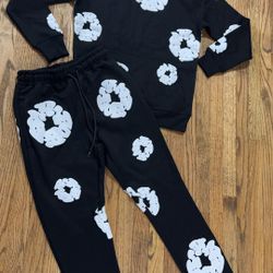 Black With White Jogger Set