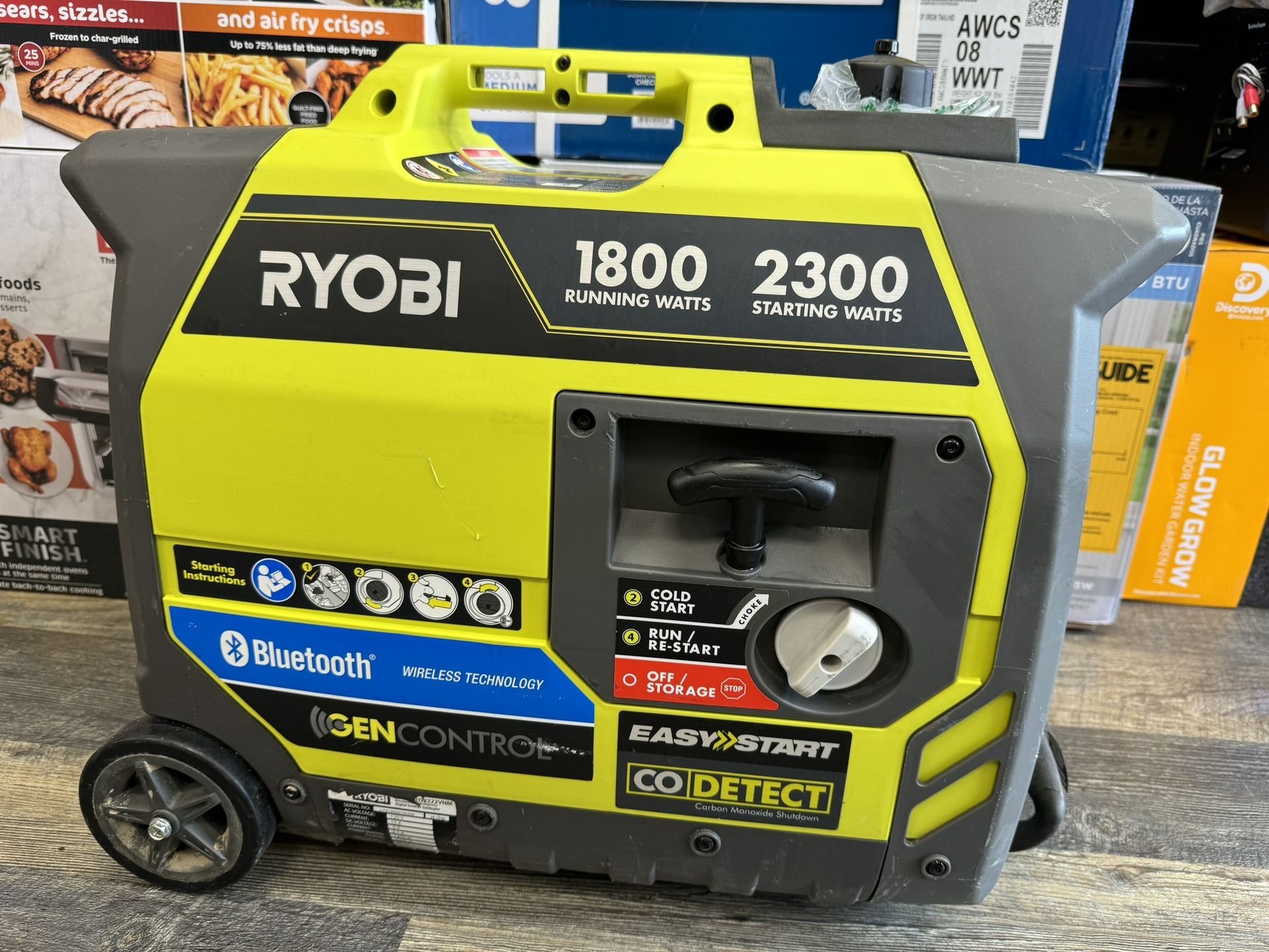 RYOBI 2,300-Watt Recoil Start Bluetooth Super Quiet Gasoline Powered Digital Inverter Generator