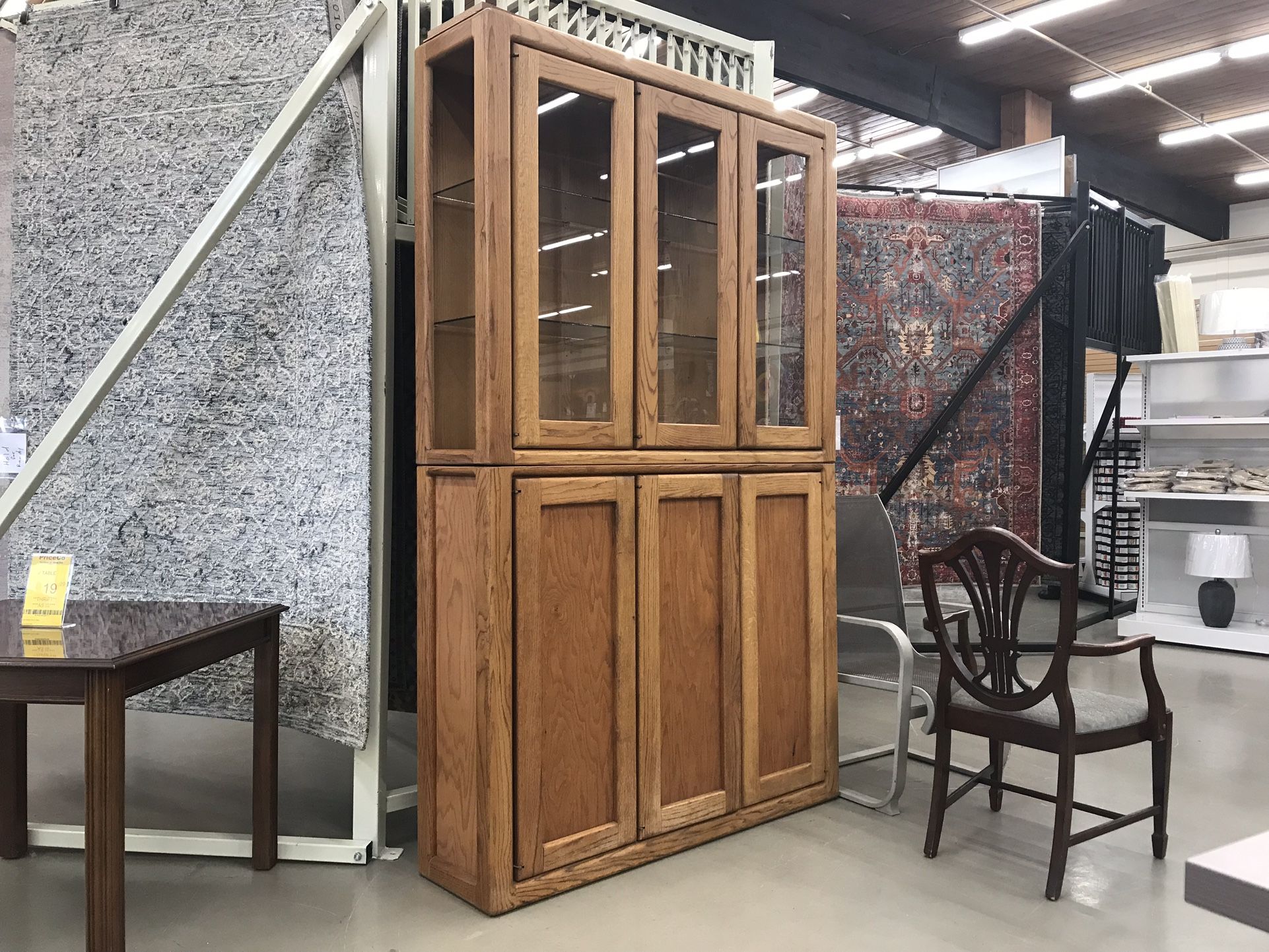 Classic Oak Display Cabinet