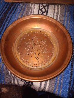 Vintage Copper Colander Strainer 