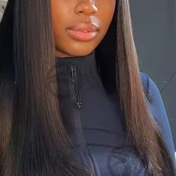 Bone Straight Human Hair Wig With Bangs For Women 30 Inch Brazilian 3x1 Lace Wigs Glueless Wig Human Hair Natural Black Color