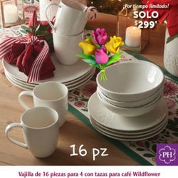 Vajilla Wildflower  16 Pz 