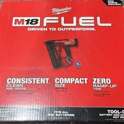 Milwaukee New 16ga Finish Nailer New Generation