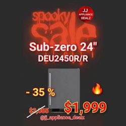 ❄️New Sub-Zero - 24" Designer Undercounter Refrigerator - Panel Ready DEU2450R/R