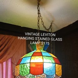 Vintage Leviton Stained Glass Lamp