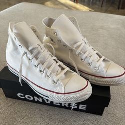Men All White Converse 