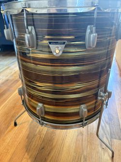 1969–1974 Ludwig Standard 16x16 Floor Tom, Gold / Bronze Strata Finish, All Original