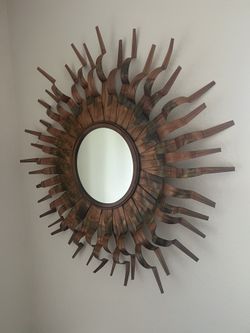 Sunburst Metal & Glass Mirror 