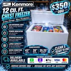 12 cu ft Kenmore Chest Freezer Delivery available