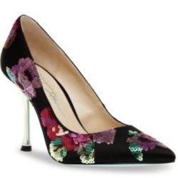 Betsey Johnson-Womens Jonas Satin Toe Pumps