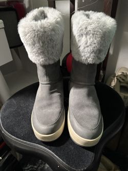 Koolaburra  By UGG/Tynleeboots In Grey With A Faux Fur Cuff 