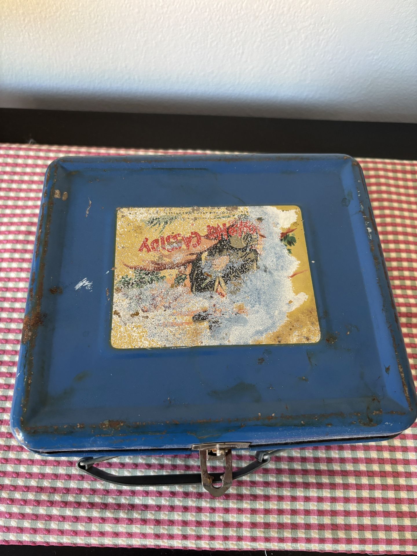 Vintage Blue Hop-along Cassidy Metal Lunchbox with Thermos 1950