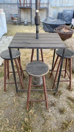 Bar Height Patio Table And Stools Surface Rust Only