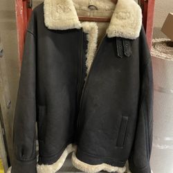 Sherpa Bomber Style Jacket. All Sheepskin New Men’s Large