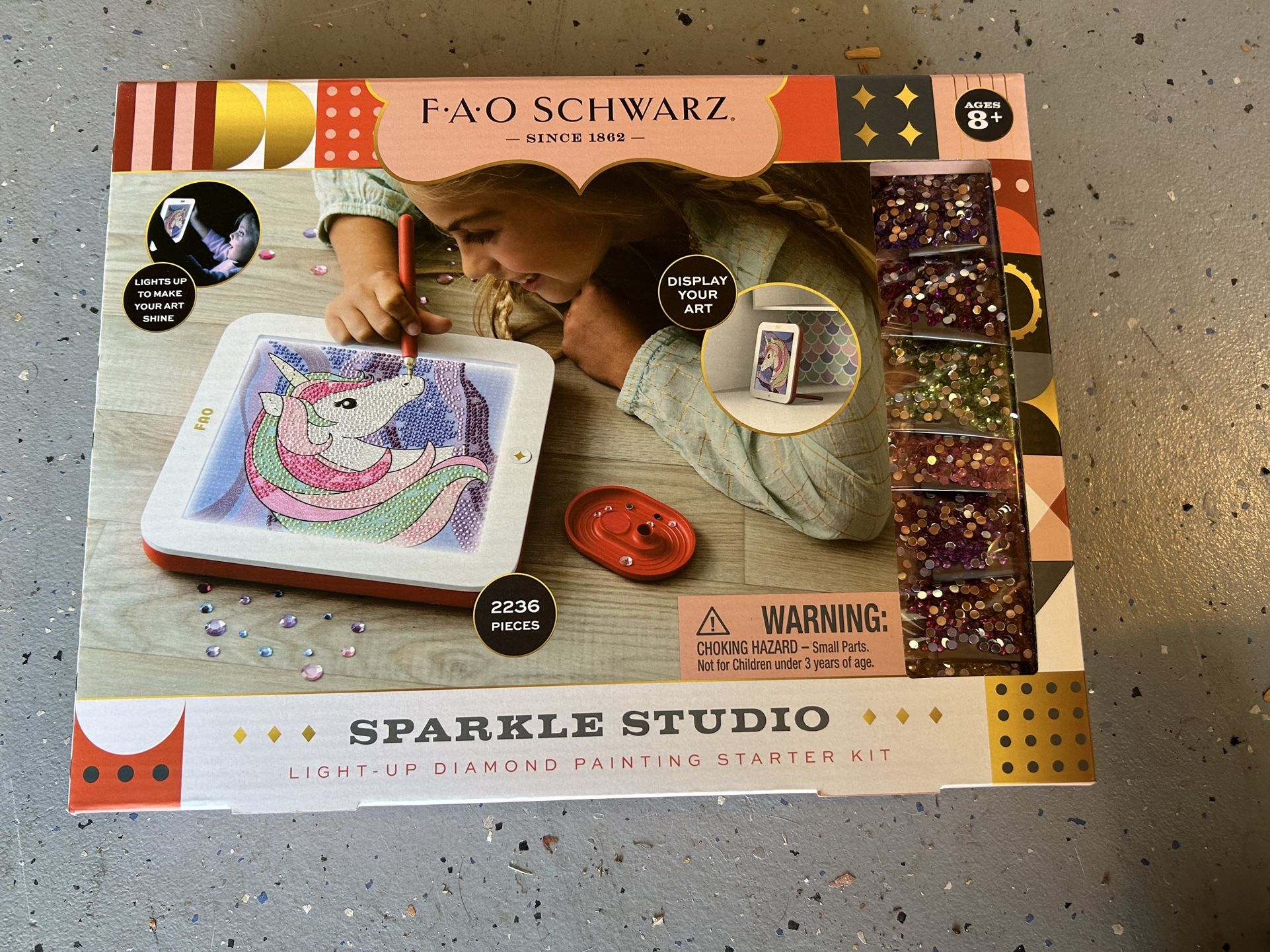 FAO Schwarz Sparkle Studio Light-Up Diamond Painting Starter Set NEW