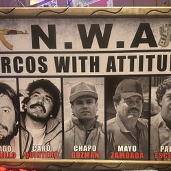 NARCOS wit Attitude Wood Frame Poster