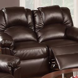 Brand New Bonded Leather Manual Recliner Loveseat